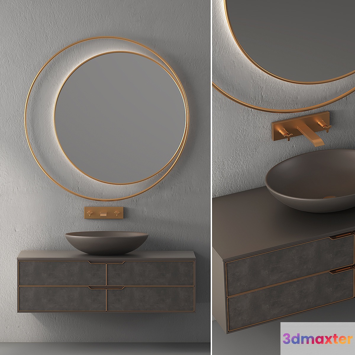 Modern Bathroom Cabinet | No. 104 3D Max