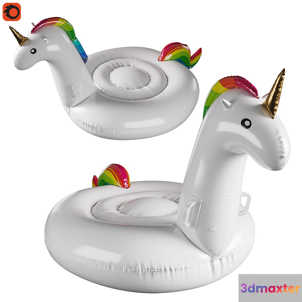 Inflatable unicorn circle 3D Max