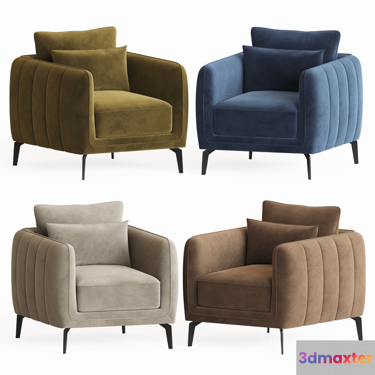 Armchair Amsterdam Terracotta 3D Max