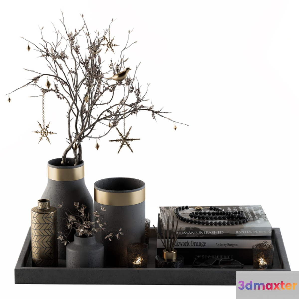 Decorative Set Bouquet in Tray - Set 41 3D Max