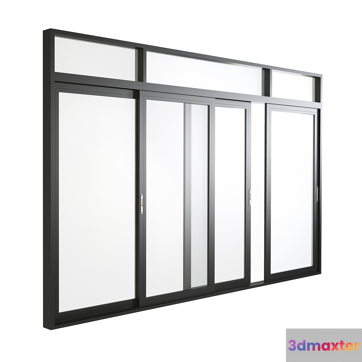 Aluminum Sliding four Doors & Windows 3D Max