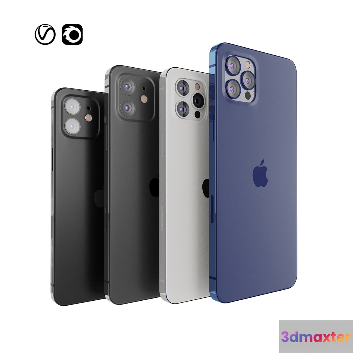 Apple iPhone 12 collection 3D Max