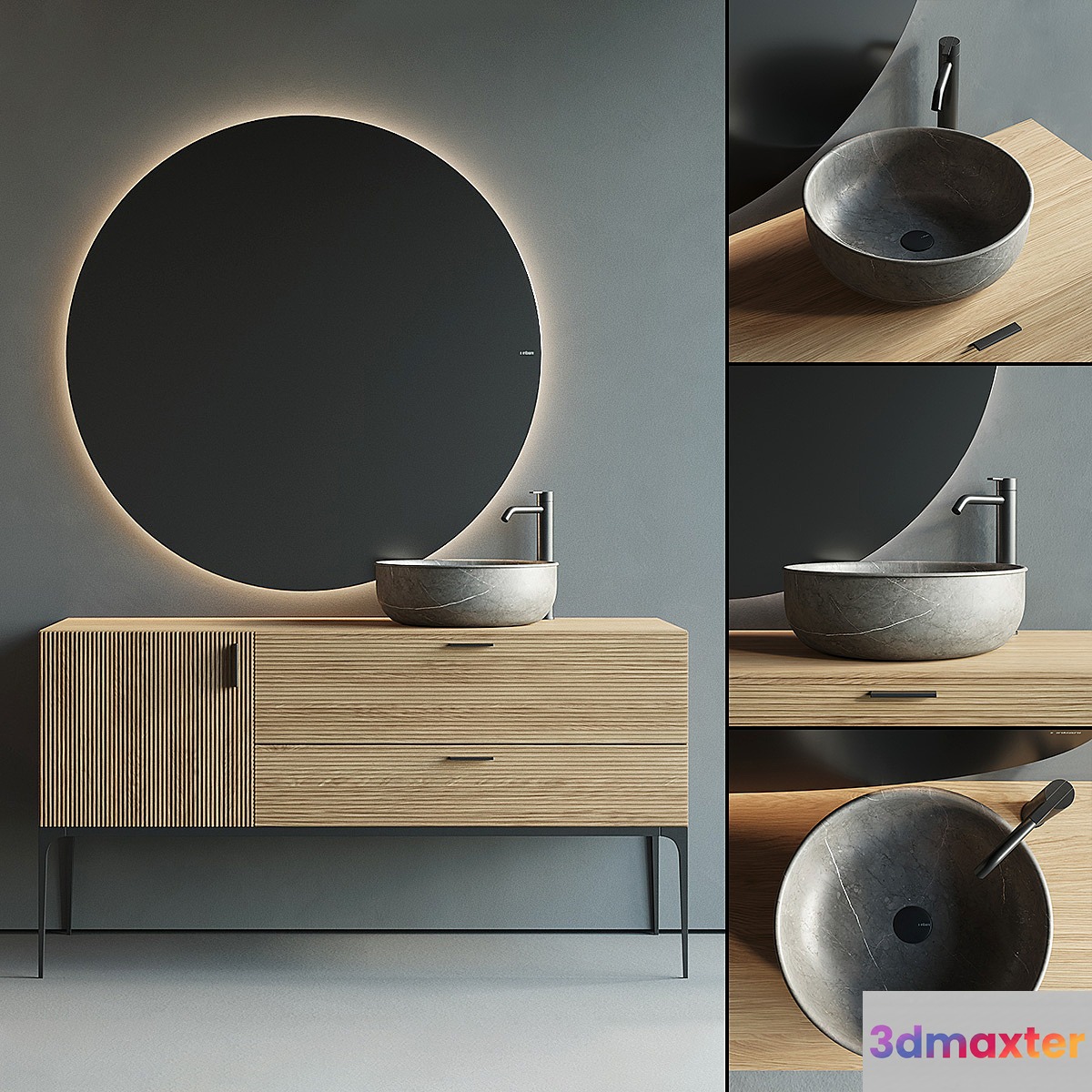 Inbani Grate 02 Vanity Unit Set 2 3D Max