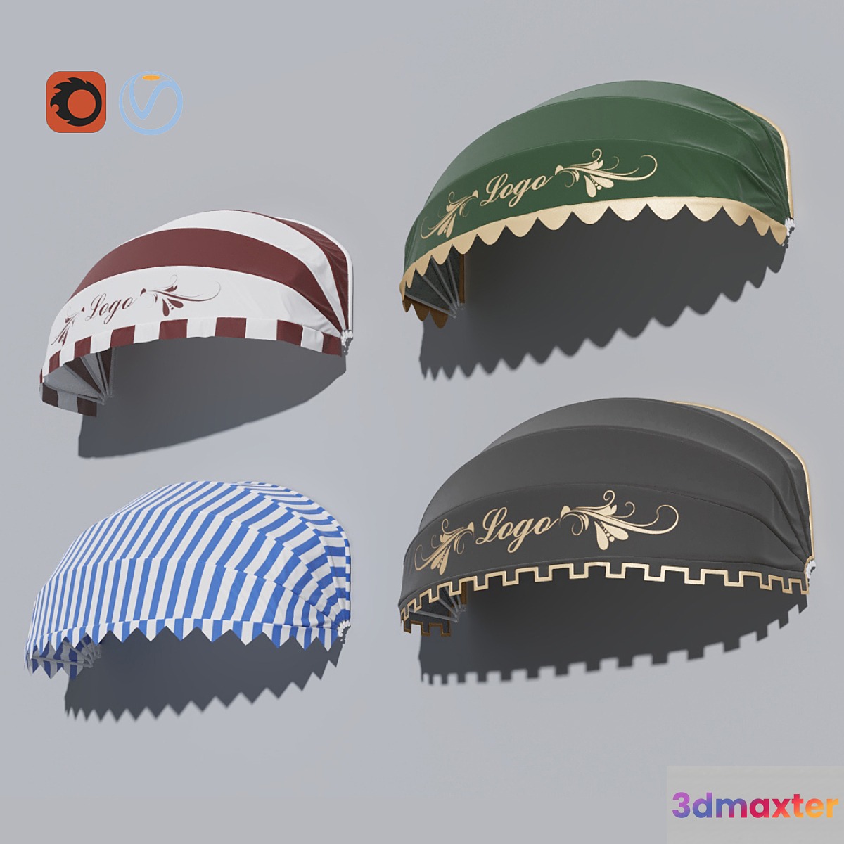 Sun protection awnings 3D Max