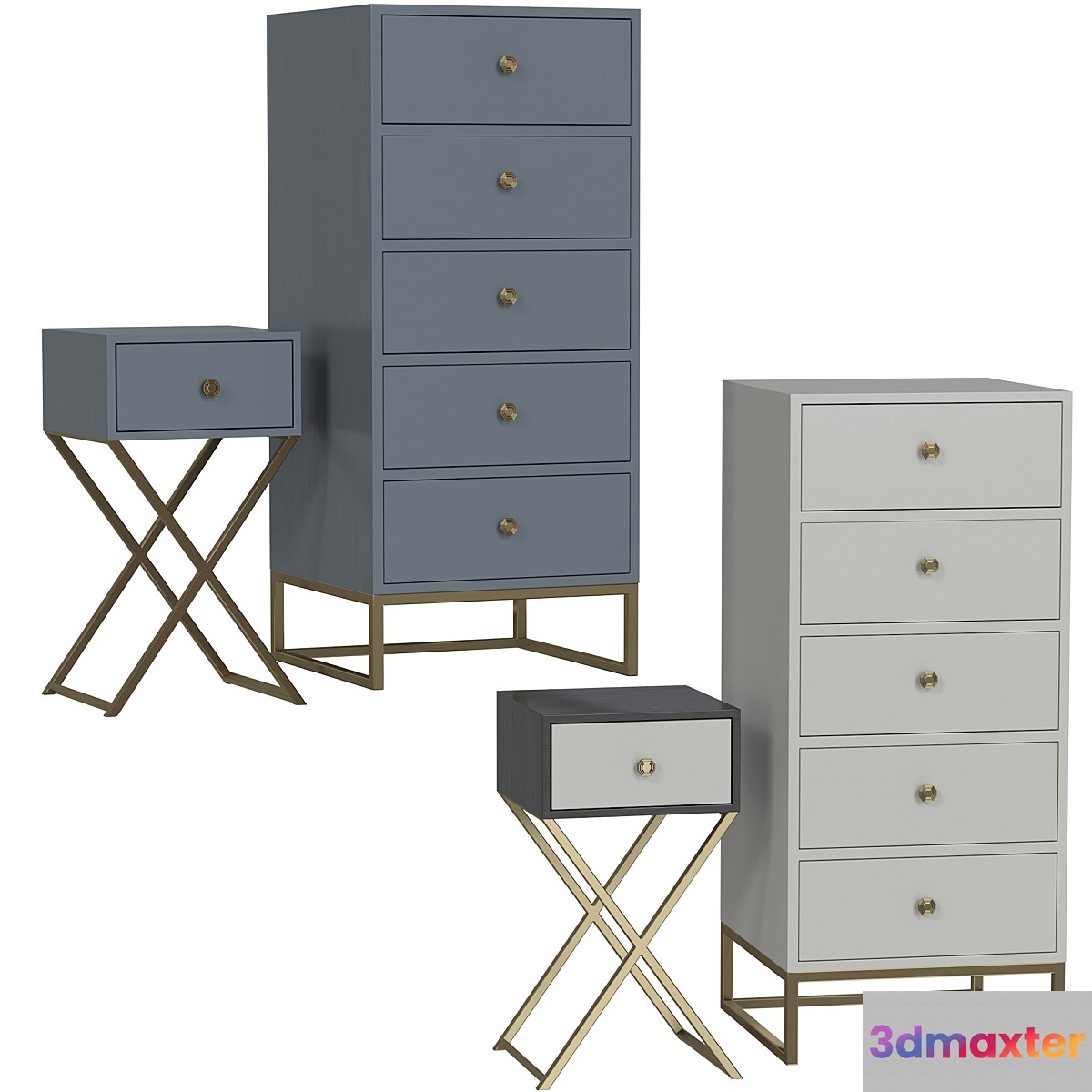 Chest of drawers and bedside tables hudkoff_mebel 3D Max