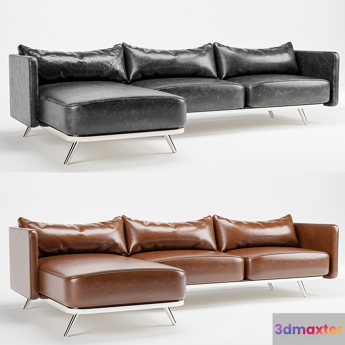 Black and Brown Leather sofa