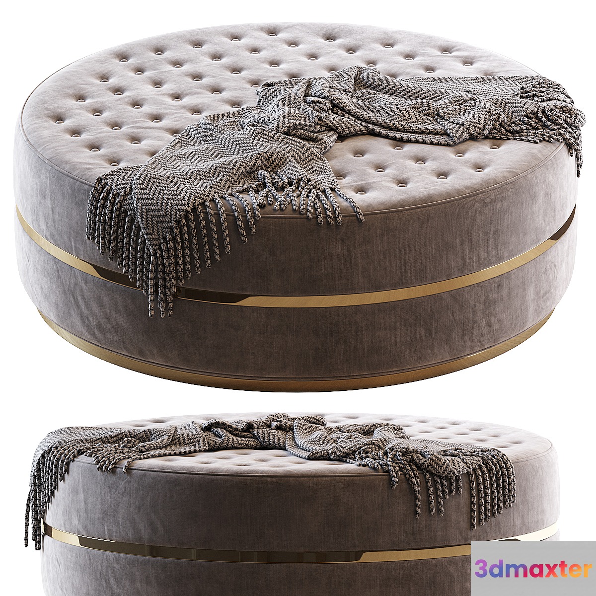 Pouf capitone 3D Max