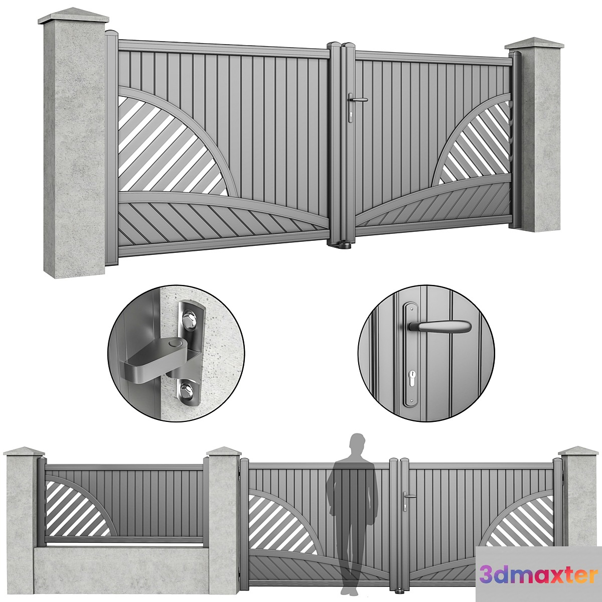 Fence gate 3D Max