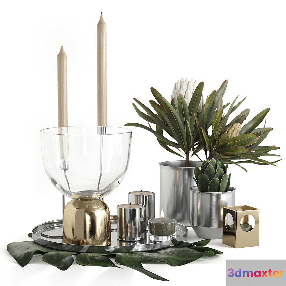 H&M HOME Chrome Decorative Set