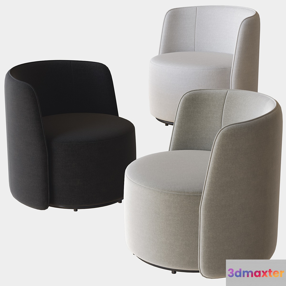 chloe swivel armchair ditre italia 3D Max