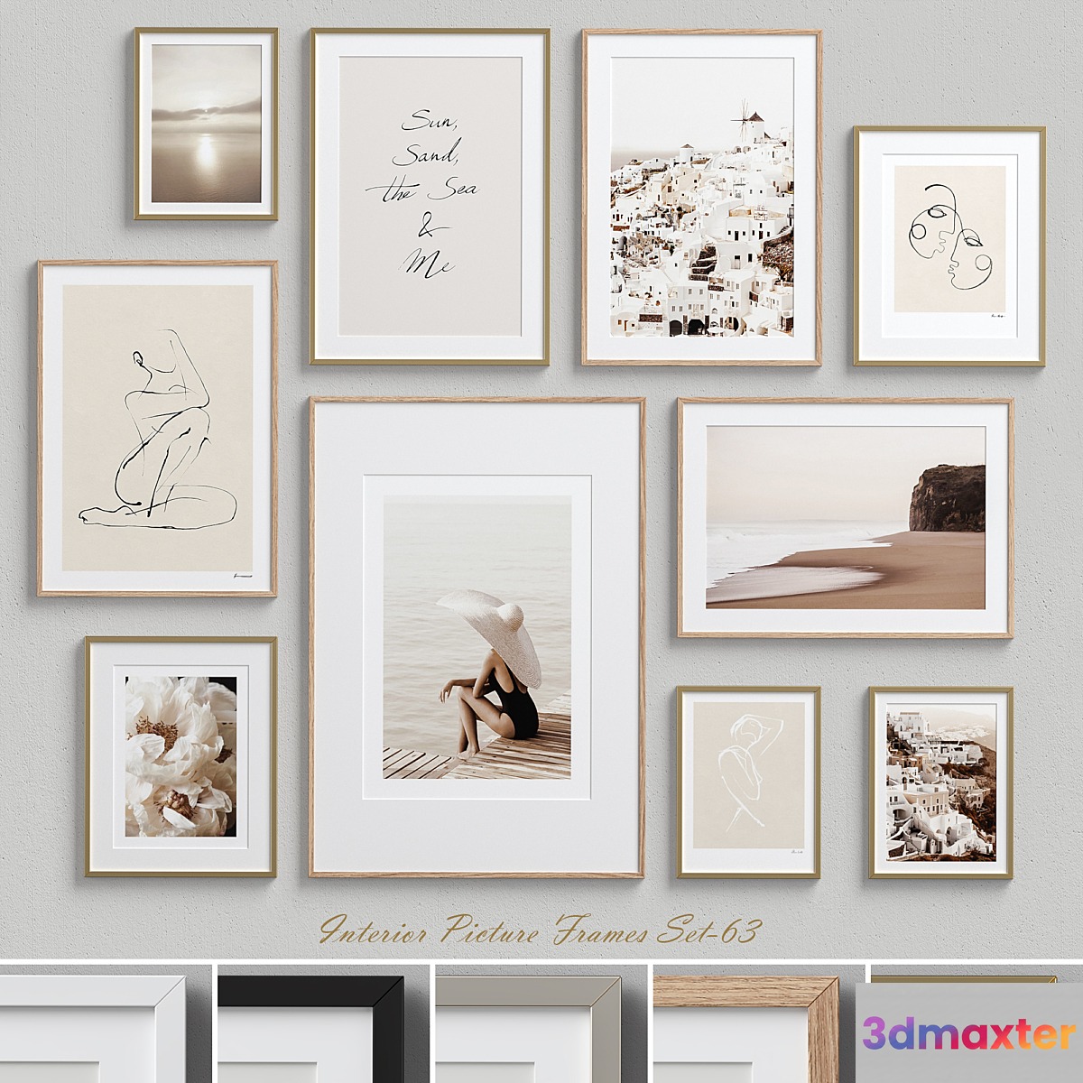Interior Picture Frames Set-63 3D Max