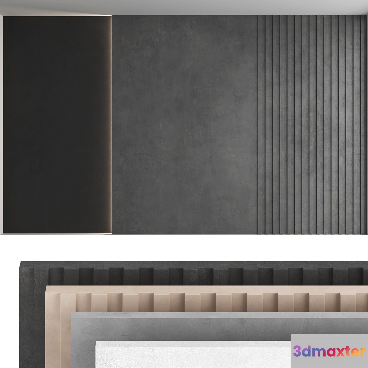 Decorative wall panel set 41 3D Max
