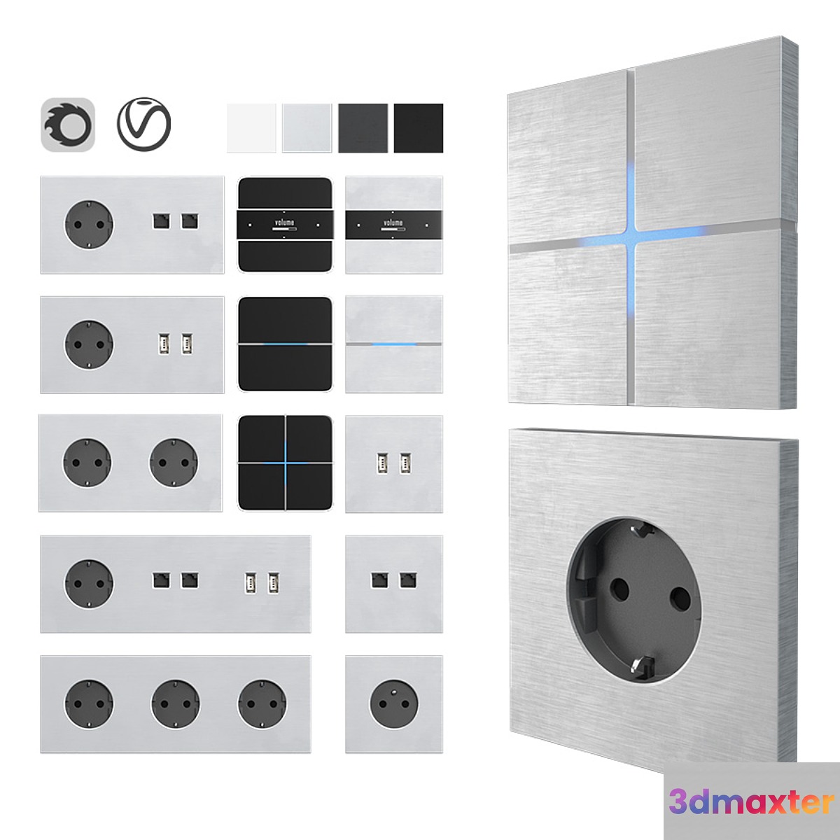 Sockets and switches Basalte - No.3