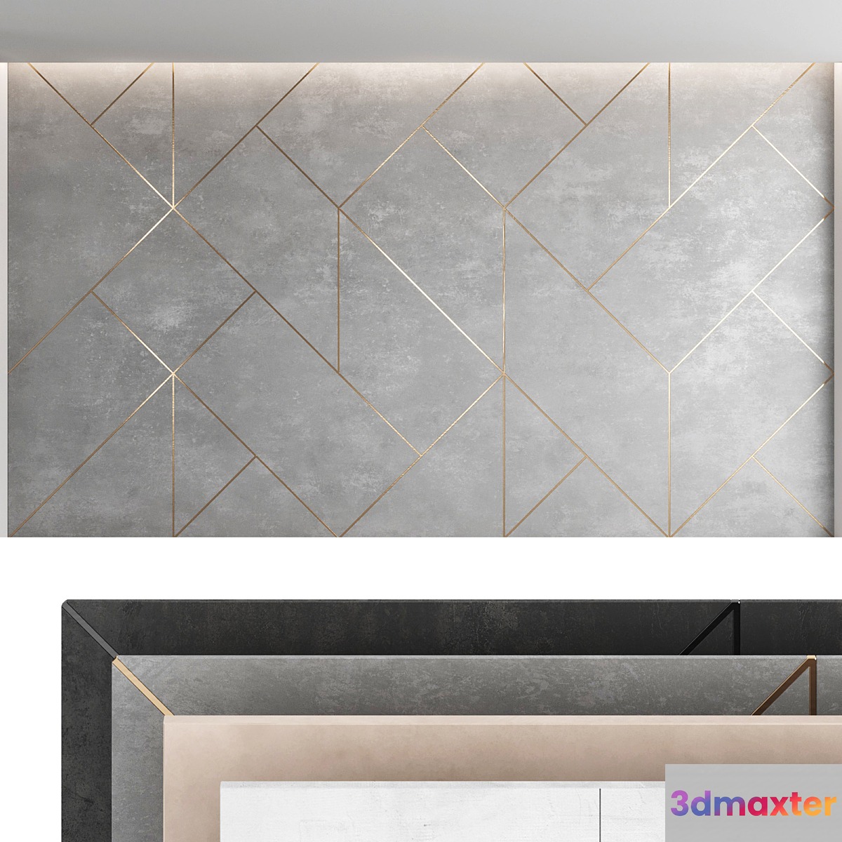 Decorative wall panel set 48 3D Max