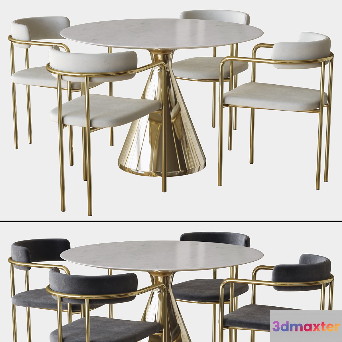lenox dining chair and silhouette table west elm 3D Max