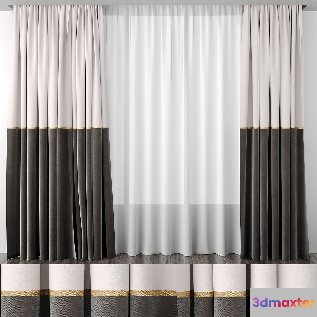 Curtains baked milk and brown 50_50