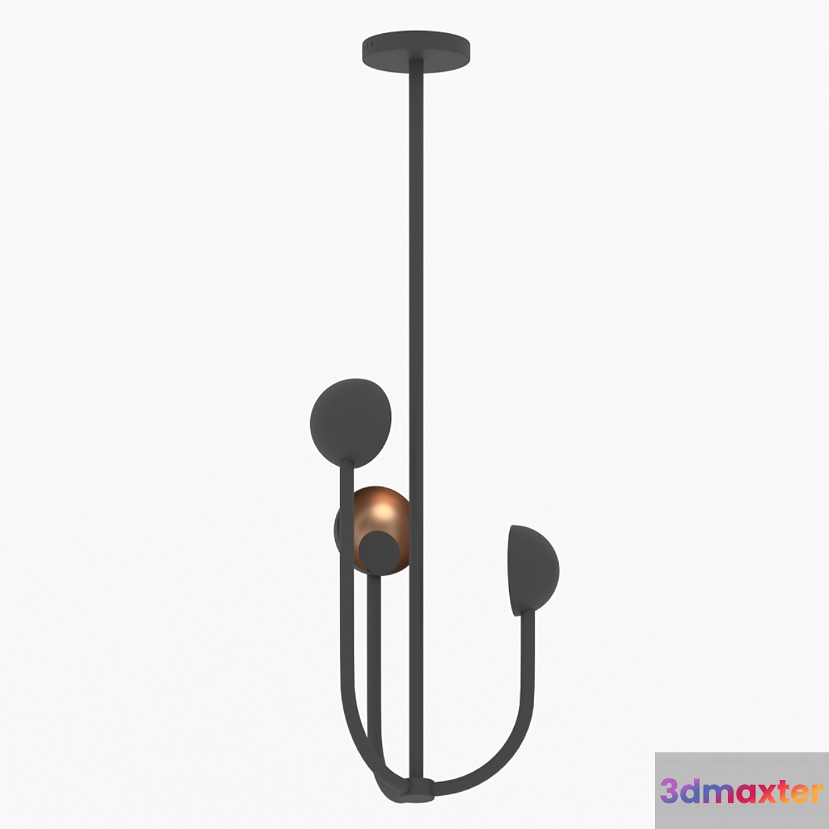 Black _ Gold Leaf Chandelier 02