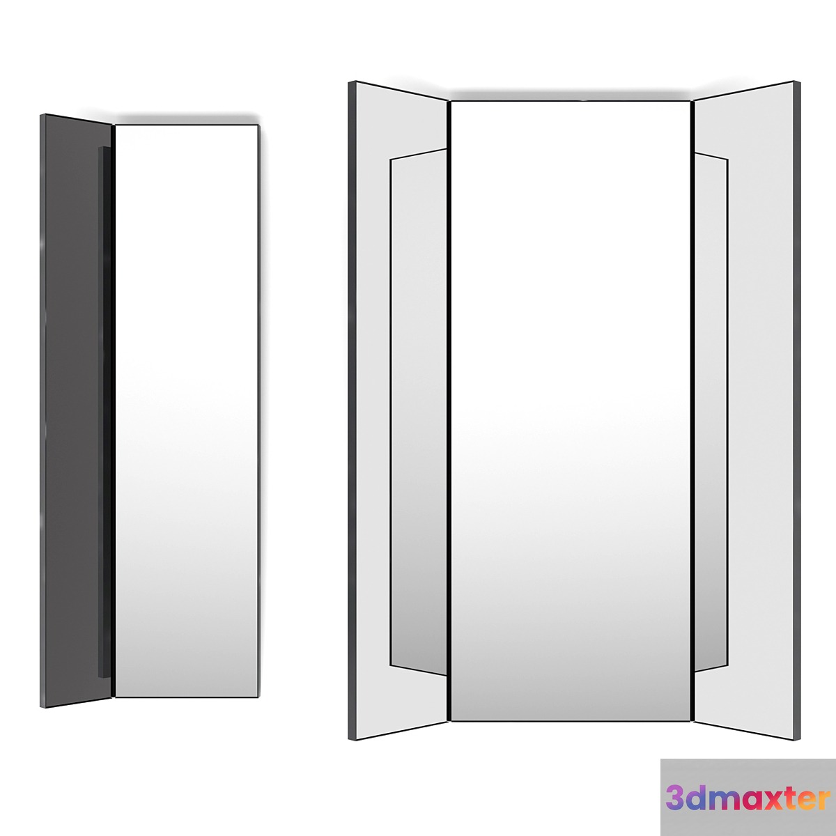 Trellis mirror with shutters