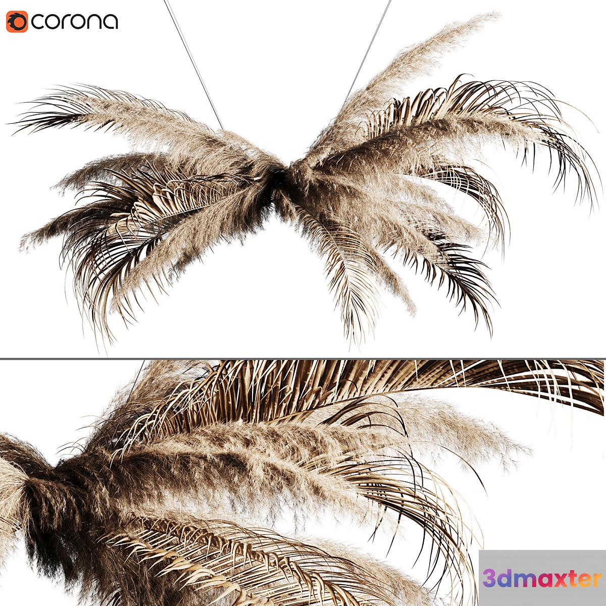 Pampas grass chandelier 02 3D Max
