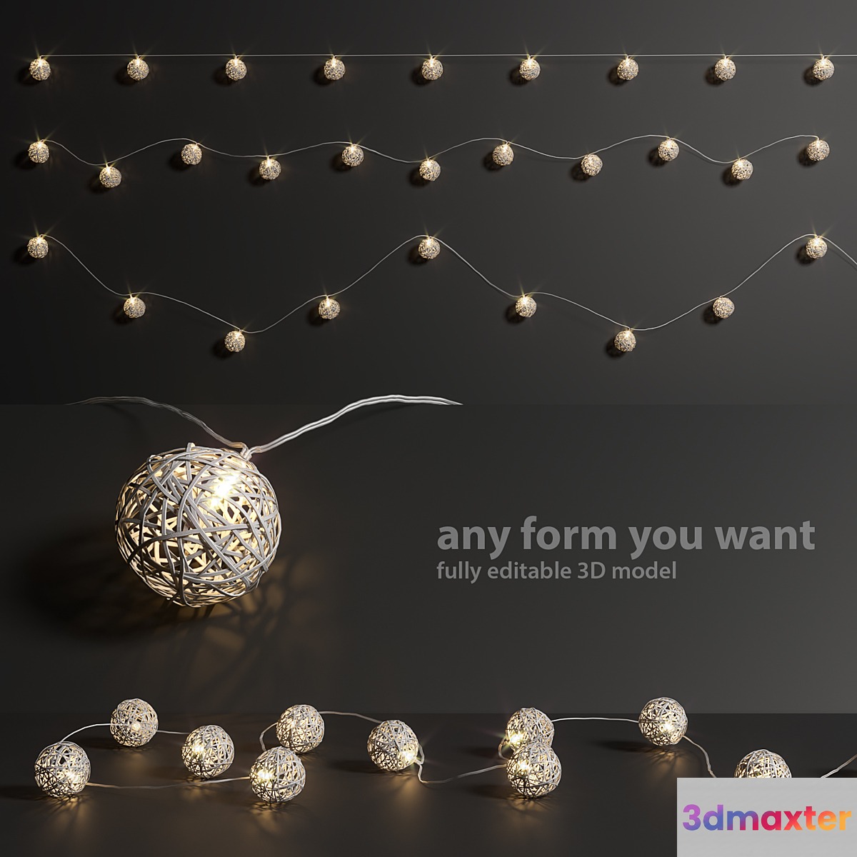 Editable garland lights set 3 - No.2