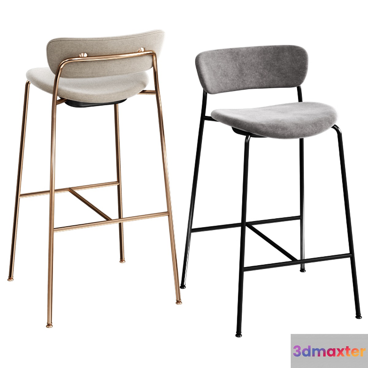 & Tradition Pavilion Bar & Counter chairs 3D Max