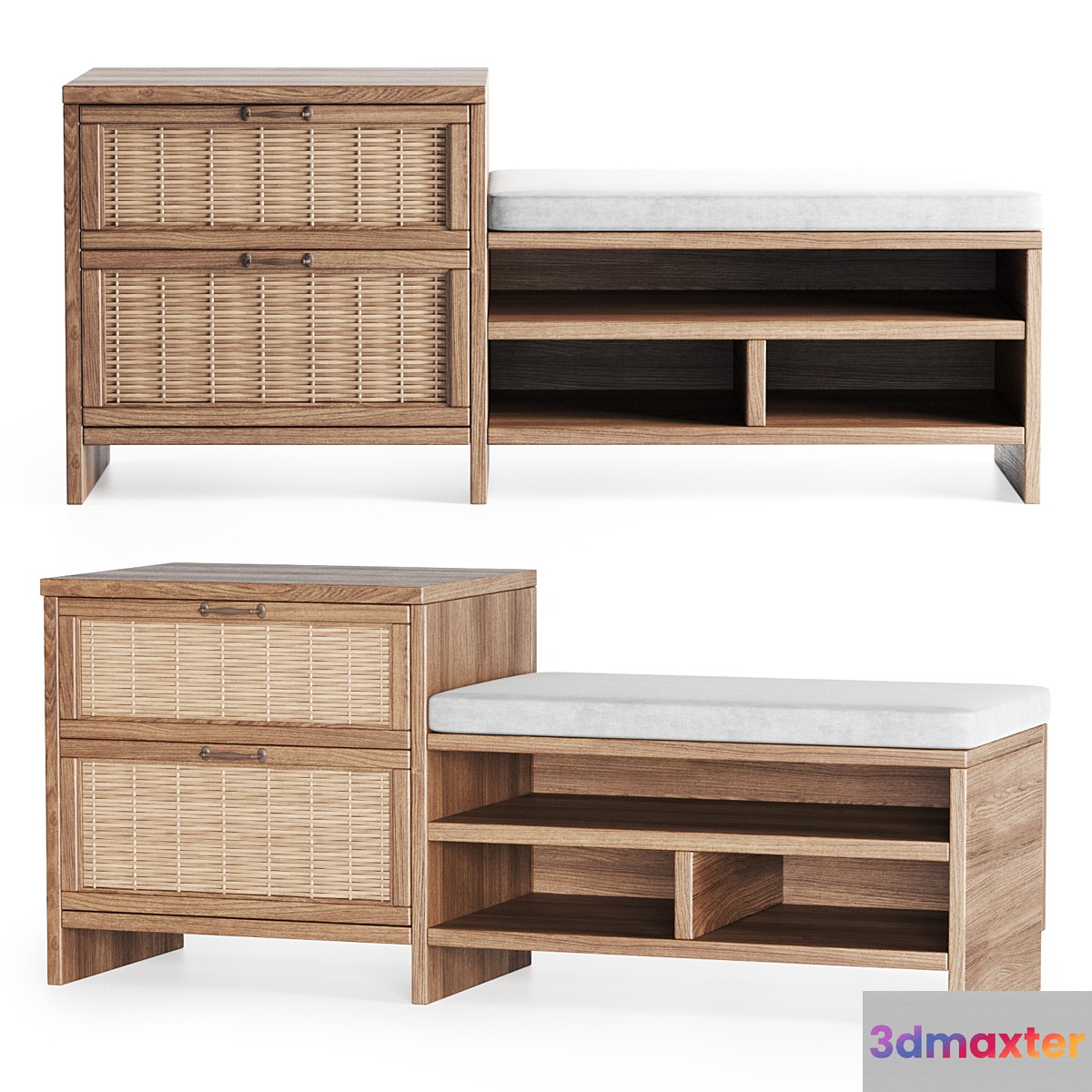 Wooden rattan couch