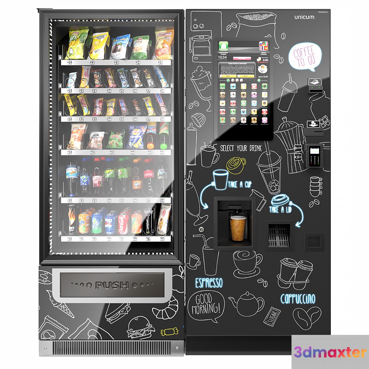 Rosso TO GO coffee machine with additional Foodbox