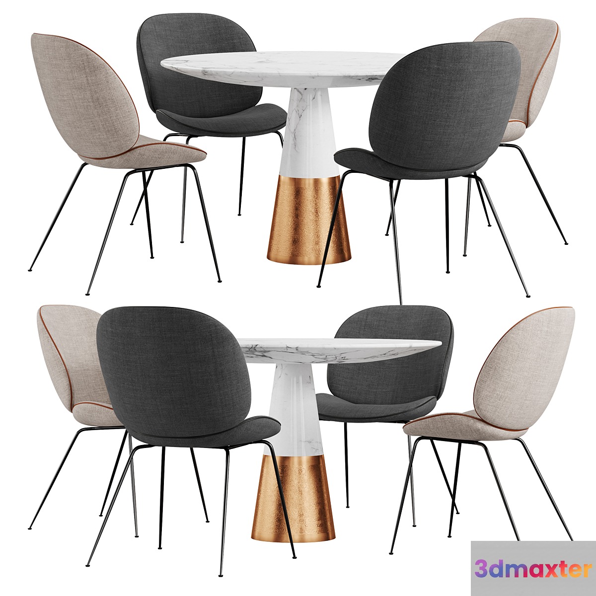 Gubi & CB2 Vex dining set