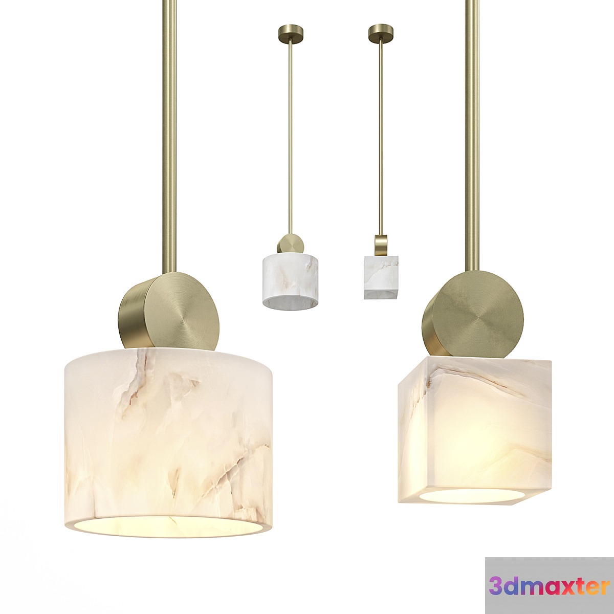 Pendant Etruscan Round and Square pendant lamps from Eichholtz 3D Max