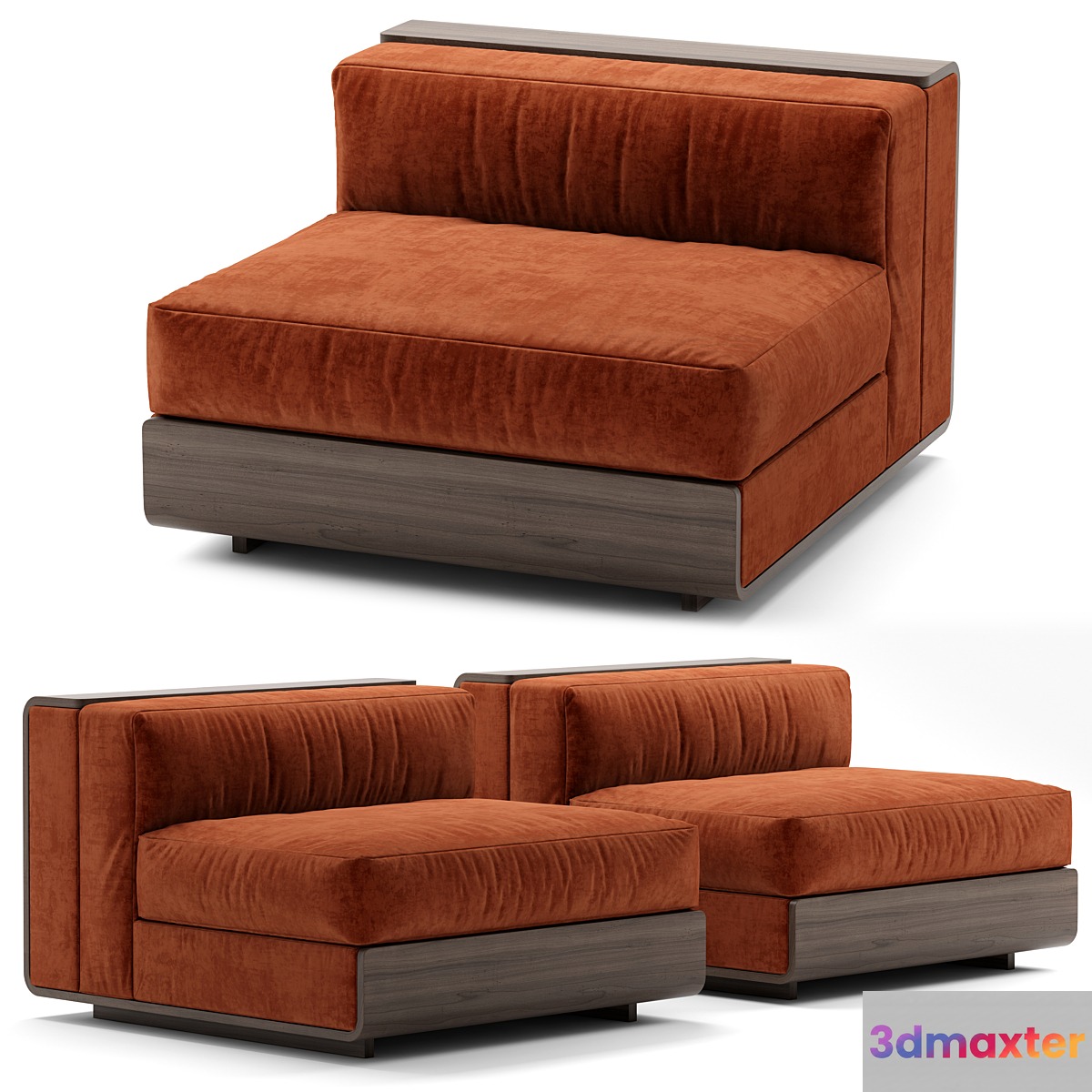 ACERBIS LIFE sectional velvet sofa 3D Max