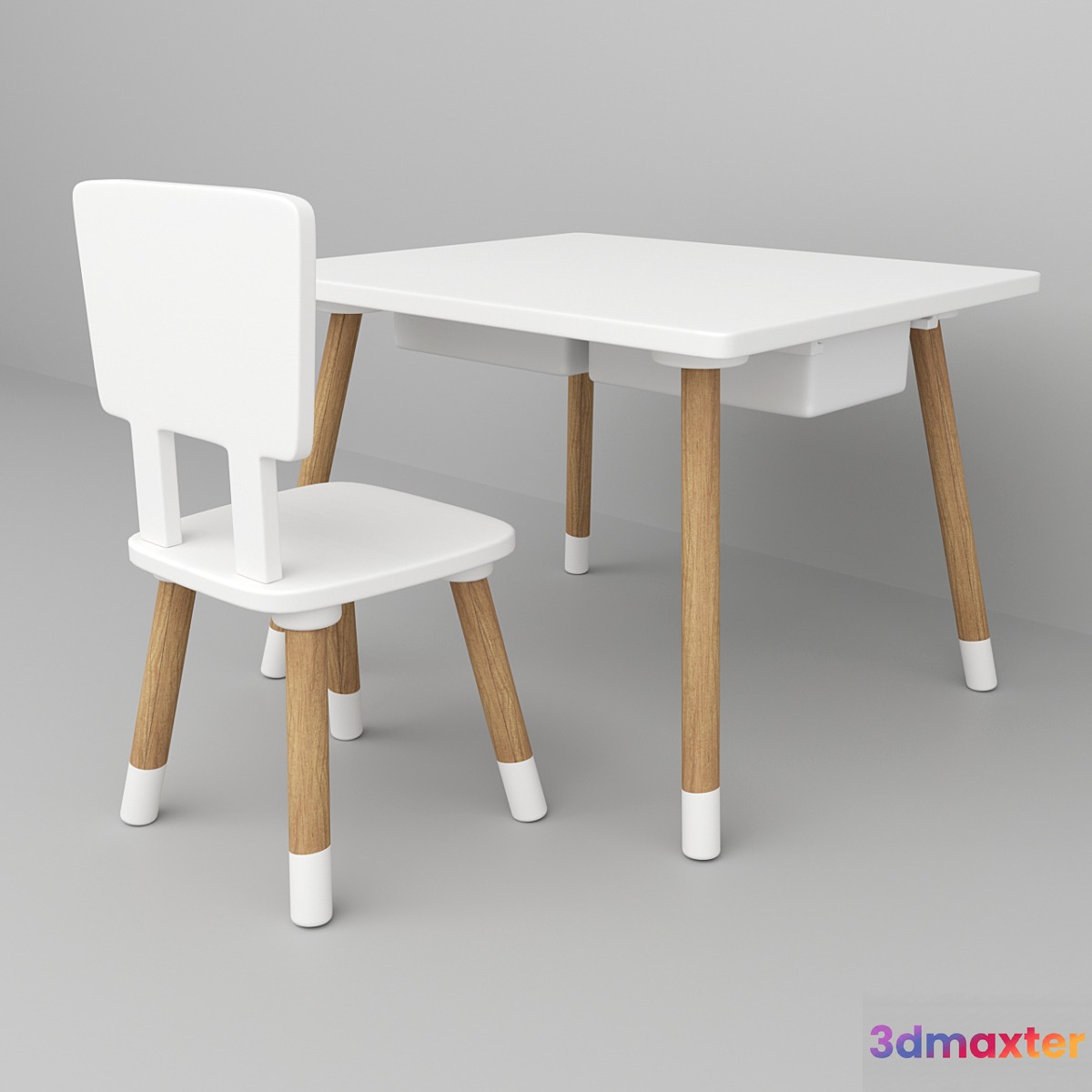 Casper table and classic chair 3D Max