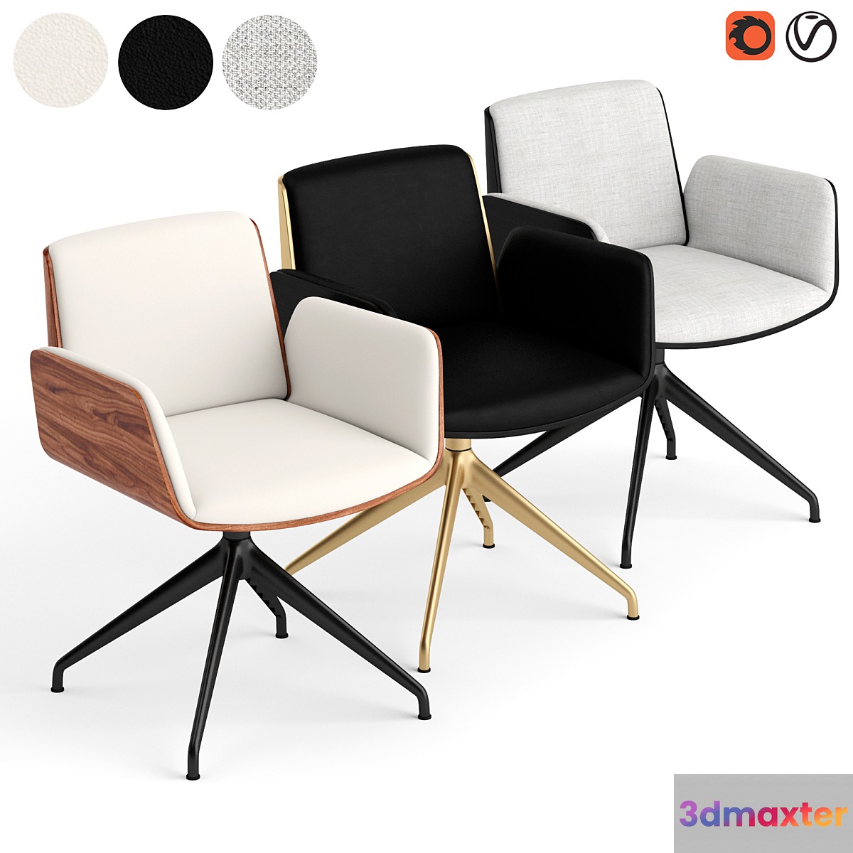 Punt Hug pyramid base chair 3D Max
