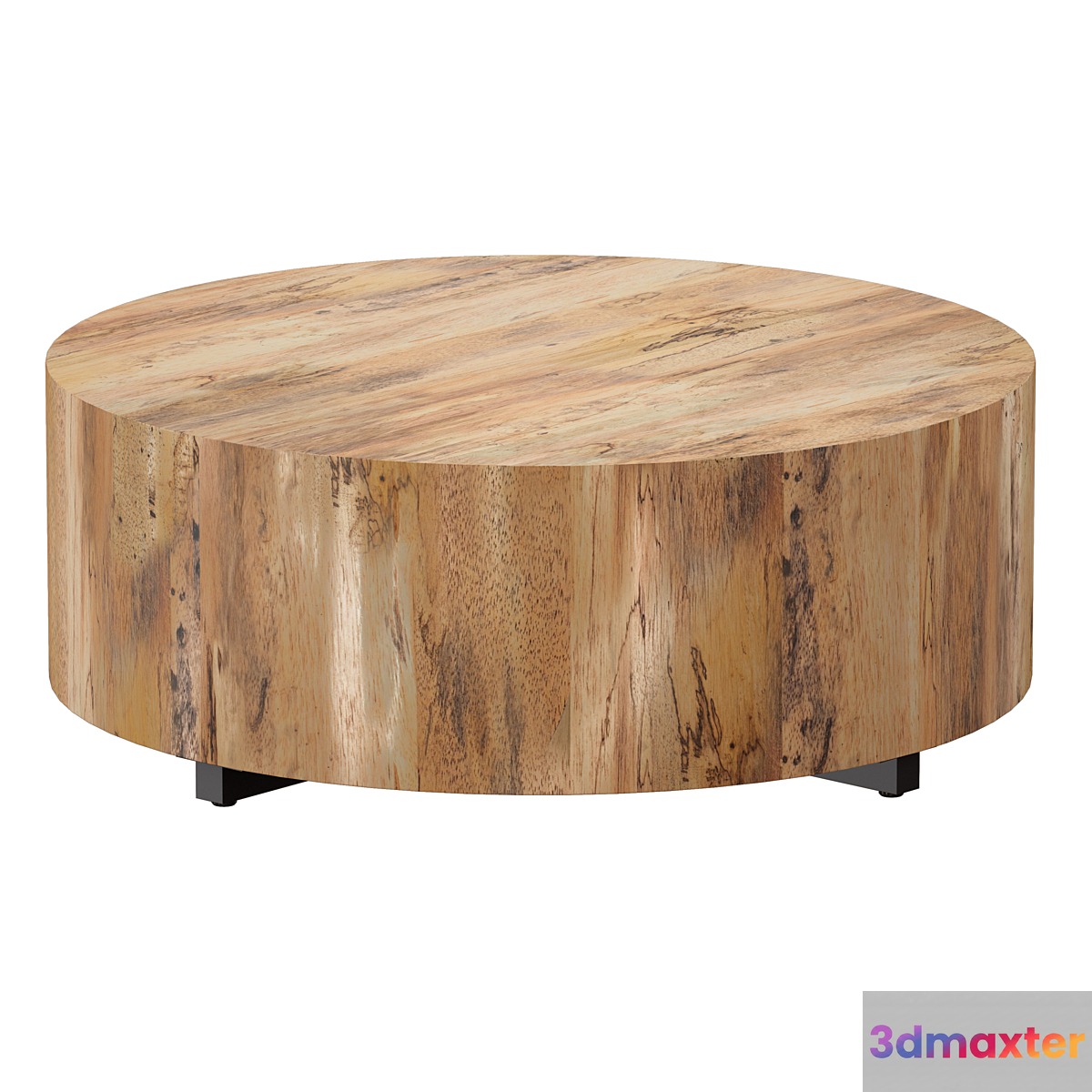 Dillon Spalted Primavera Round Wood Coffee Table (Crate and Barrel) - No.2