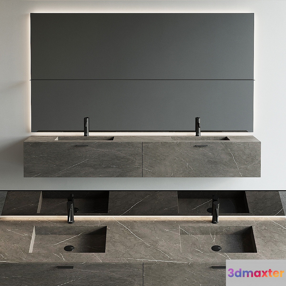 Inbani Grate 03 Vanity Unit Set 3 3D Max