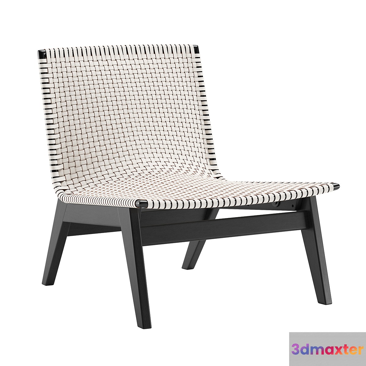 CB2 Morada Woven Ivory Leather Chair - No.5