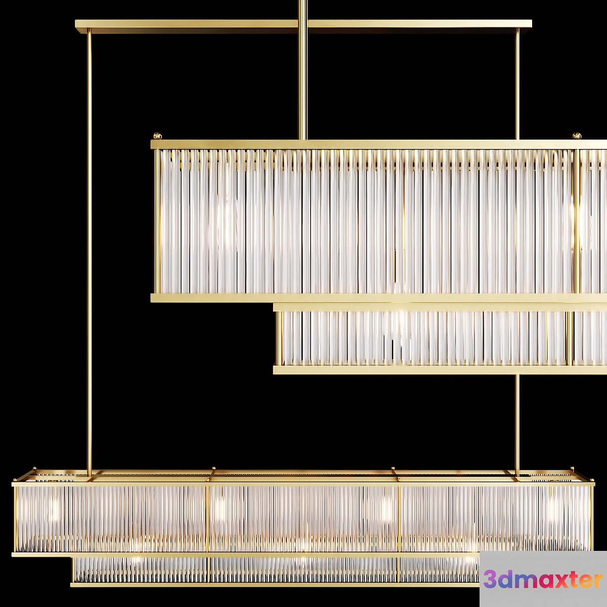 Restoration Hardware MARAIS LINEAR CHANDELIER 72 Brass - No.3