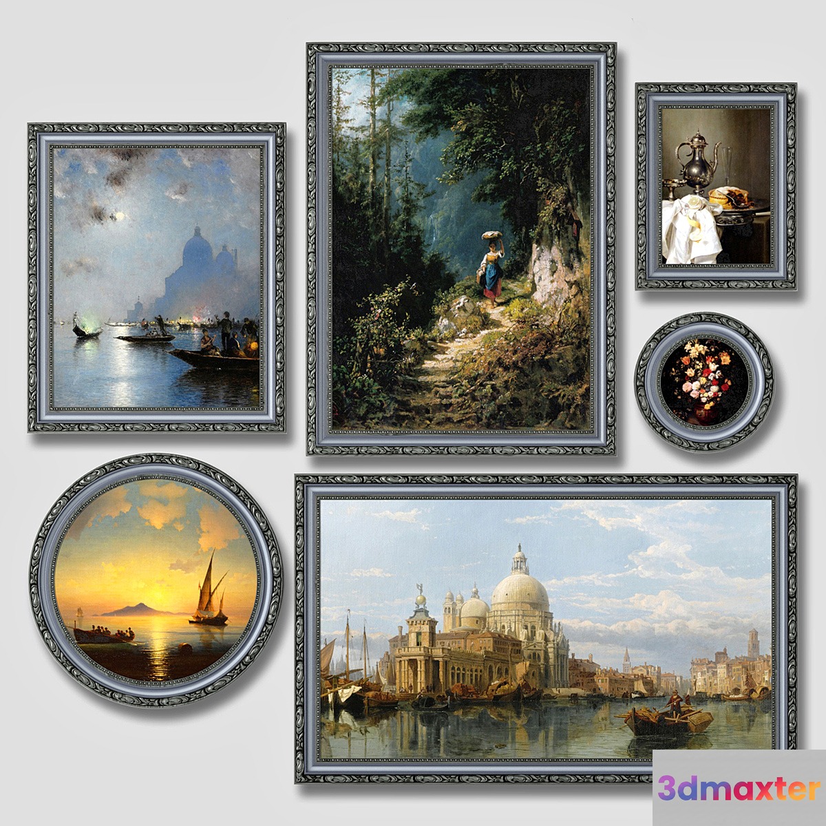 Set of classic paintings