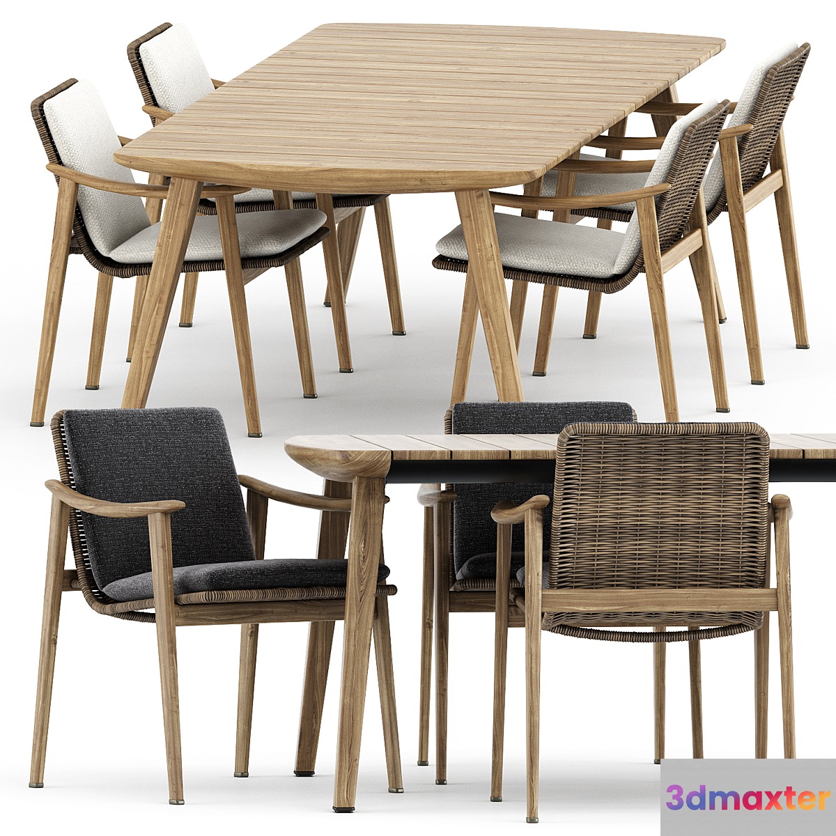 Fynn Outdoor chair and Fynn Dining Outdoor table by Minotti - No.4