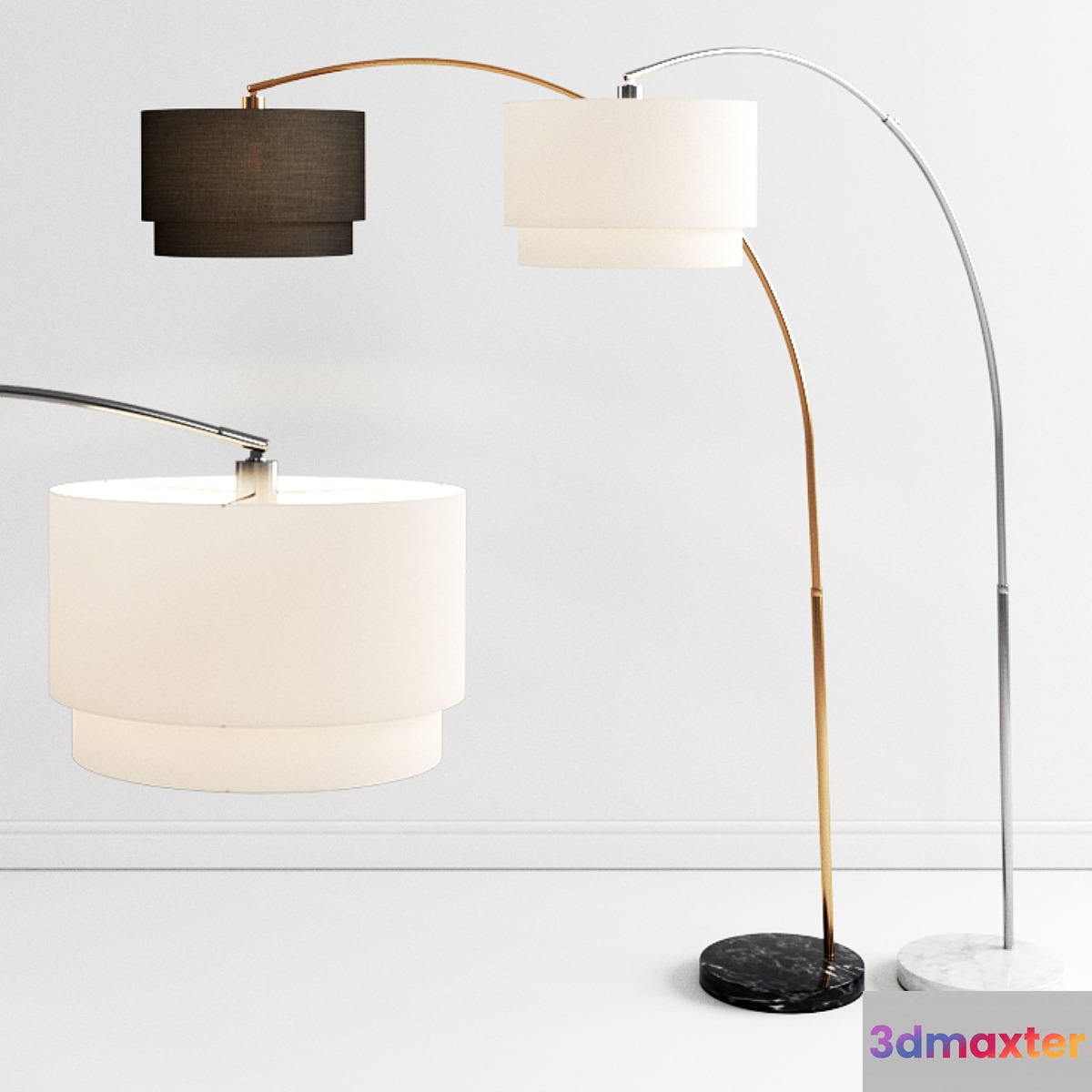 Crate & Barrel Meryl Arc Brass Floor Lamp - No.4