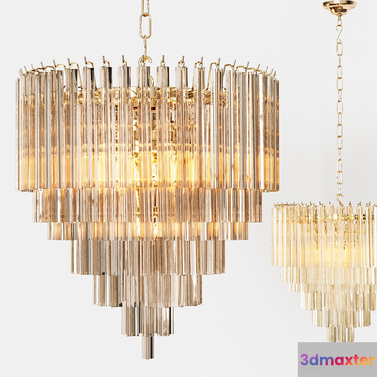 Eichholtz CHANDELIER NOVA biege glass 3D Max
