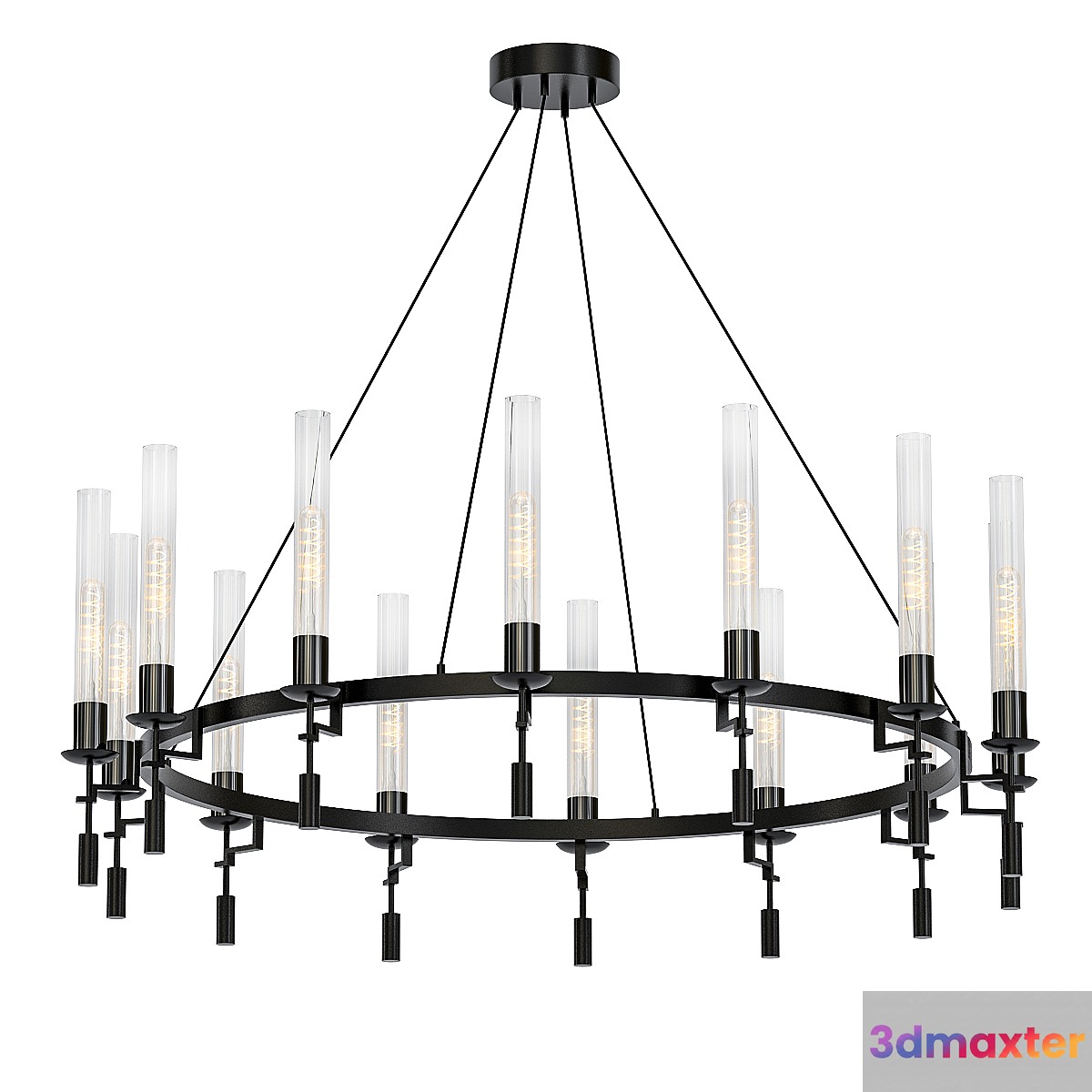 Restoration Hardware Fontanelle Chandelier black 3D Max