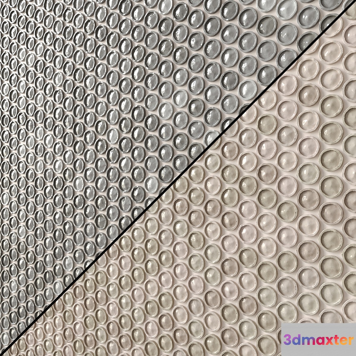 Glazed Penny Round Mosaic 9 types 3D Max