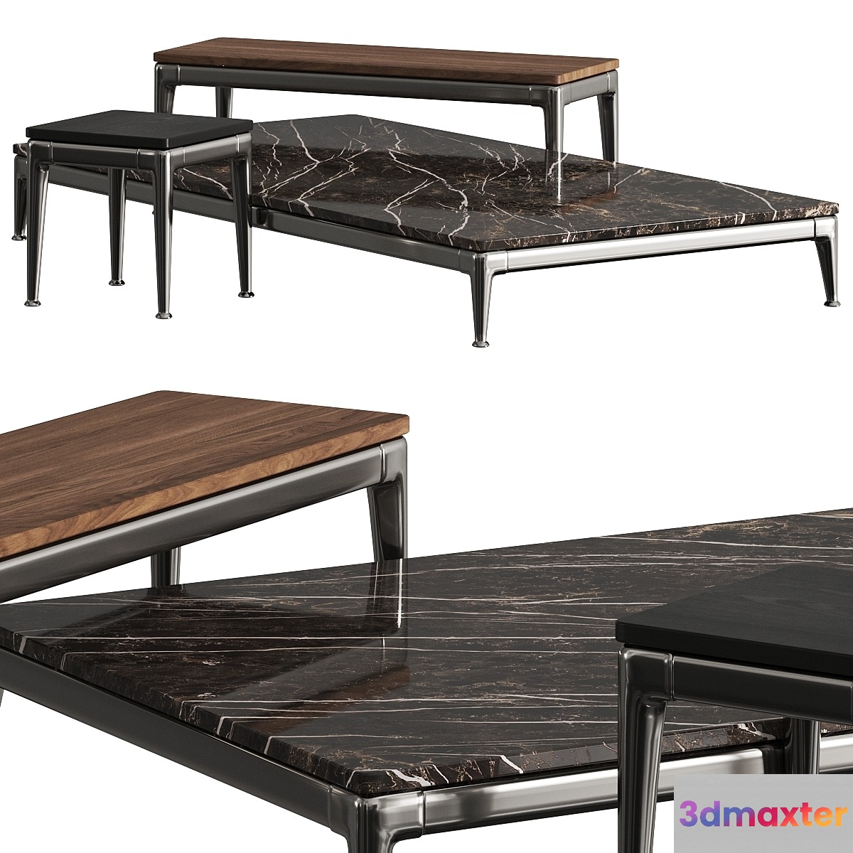 Flexform Pico Coffee Tables Complication 2 3D Max