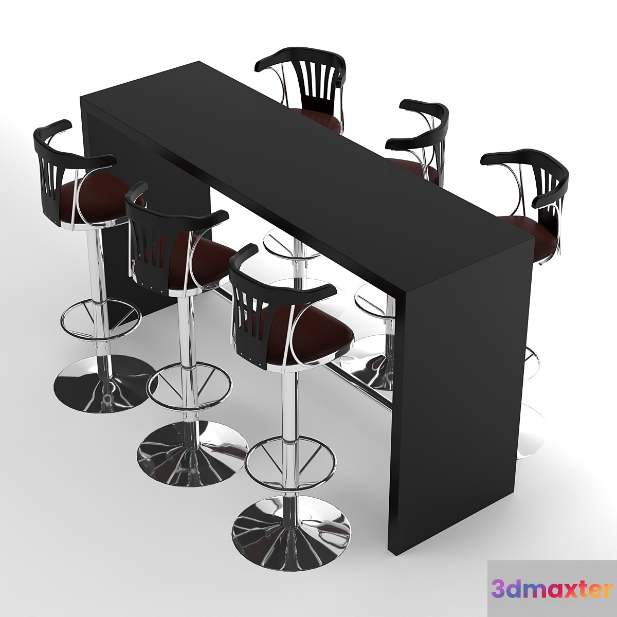 Bar table & chair 3D Max