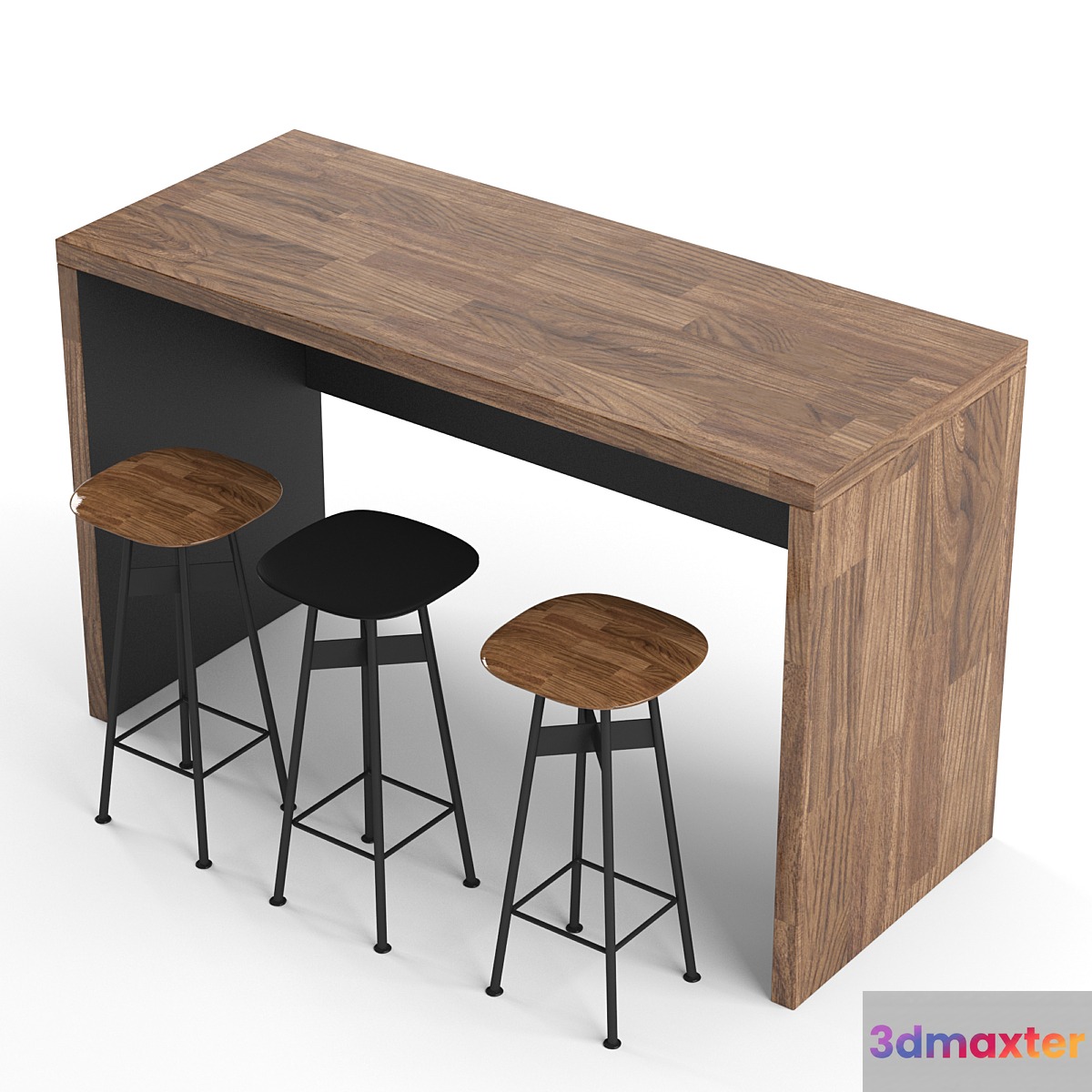 Pi stool set bar or counter stool and high table 3D Max