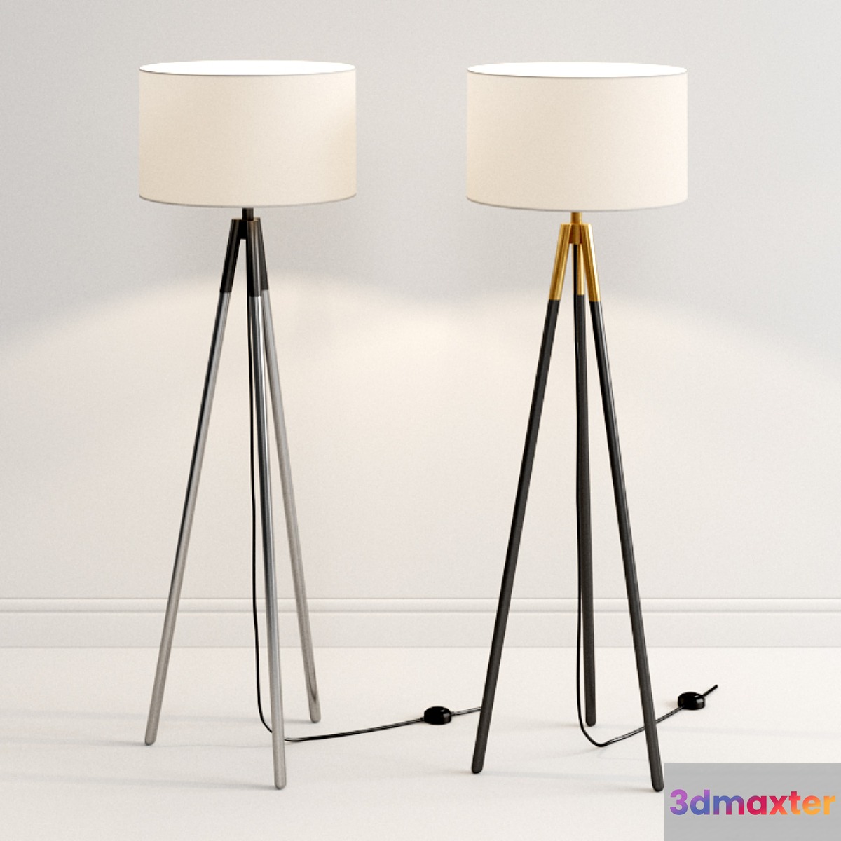 Crate & Barrel Metal Tripod Floor Lamp - No.3