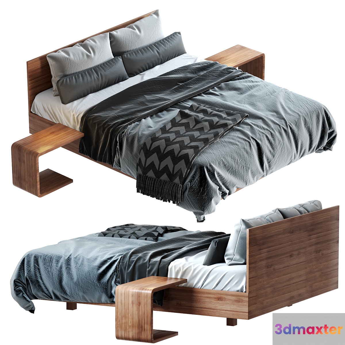 Zeitraum Simple HI 79 Bed & Waiter Side Table