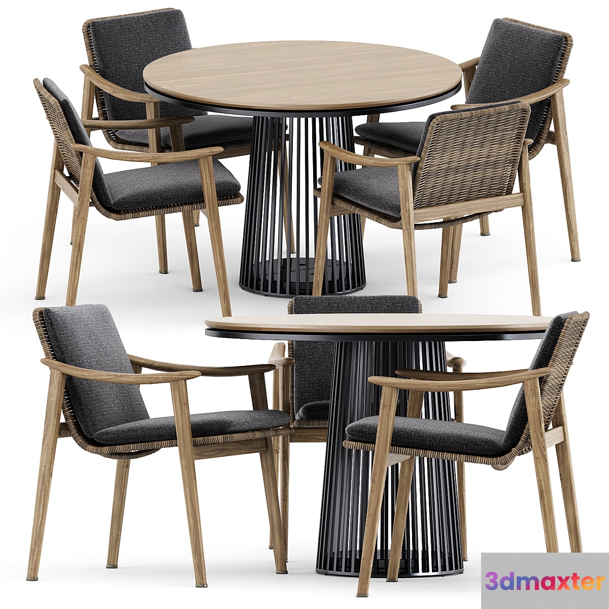 Fynn Outdoor chair by Minotti and Grid table by solpuri - No.2