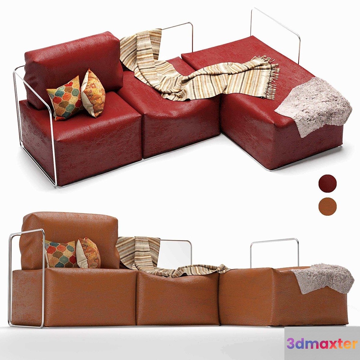 leather sofa with resting unit
