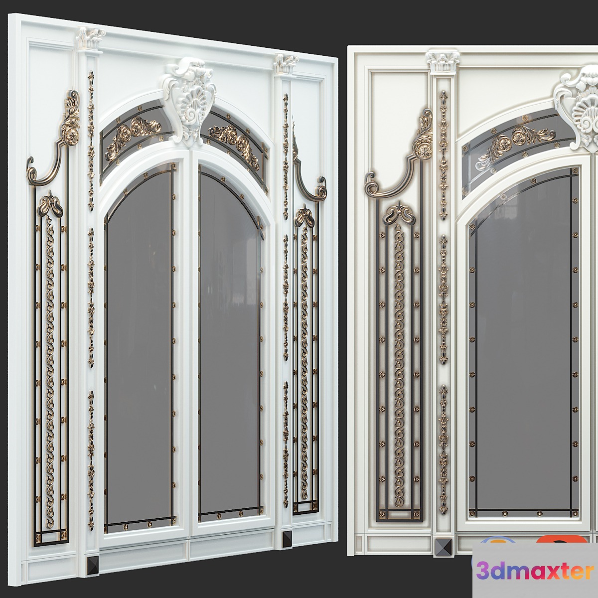 Classic swing door with molding